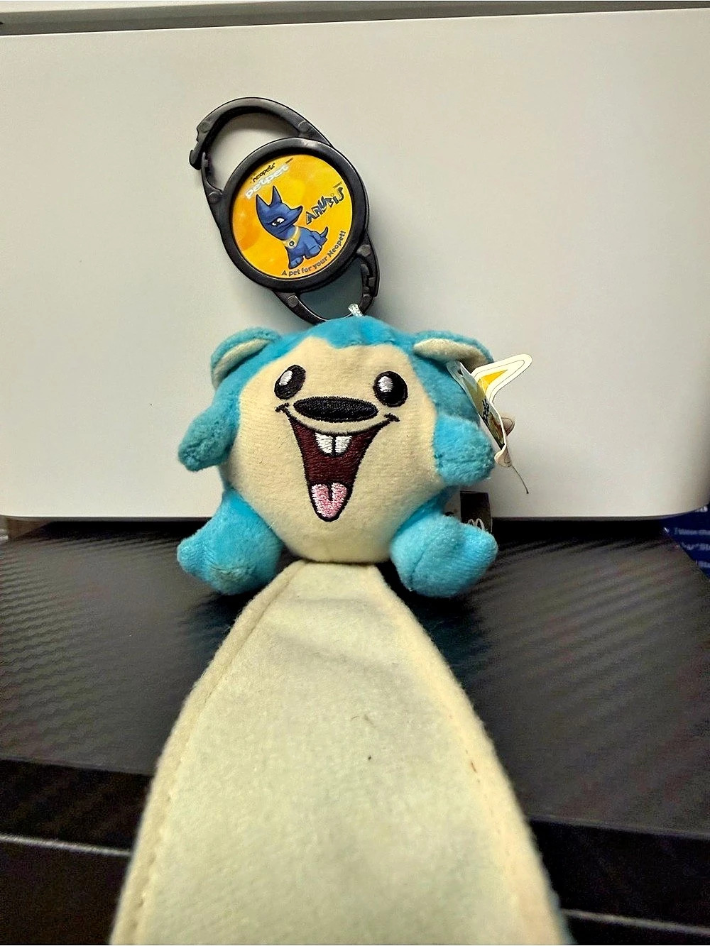 Neopets McDonald's Blue Plush Keychain Like New